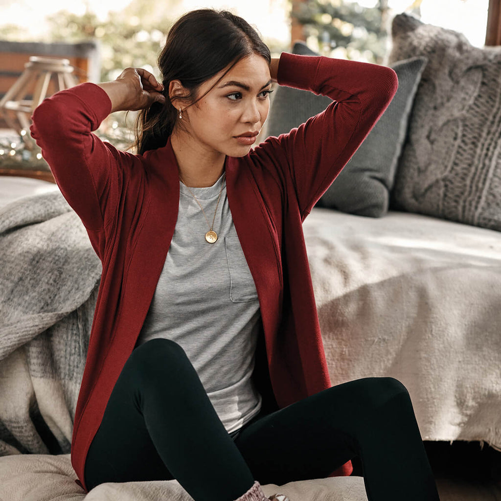 The Softest Ribbed Cardigan - Pinot