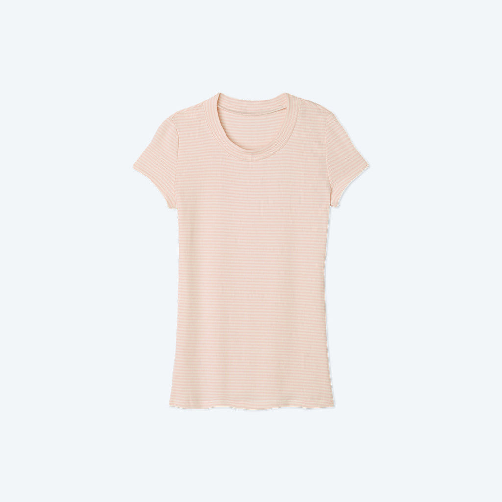 The Softest Ribbed Crew Neck T-Shirt - Main