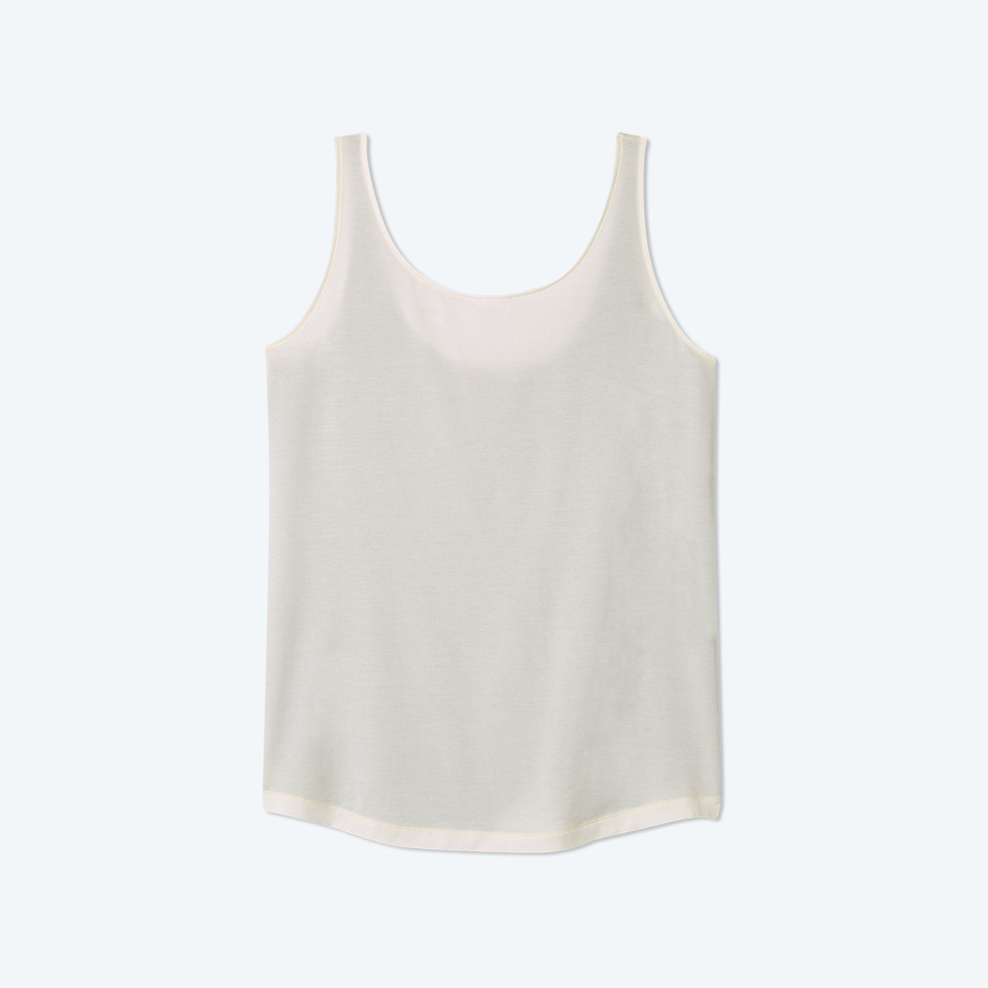 The Softest Tencel Scoop Neck Tank Top - Sea Urchin & White Sand