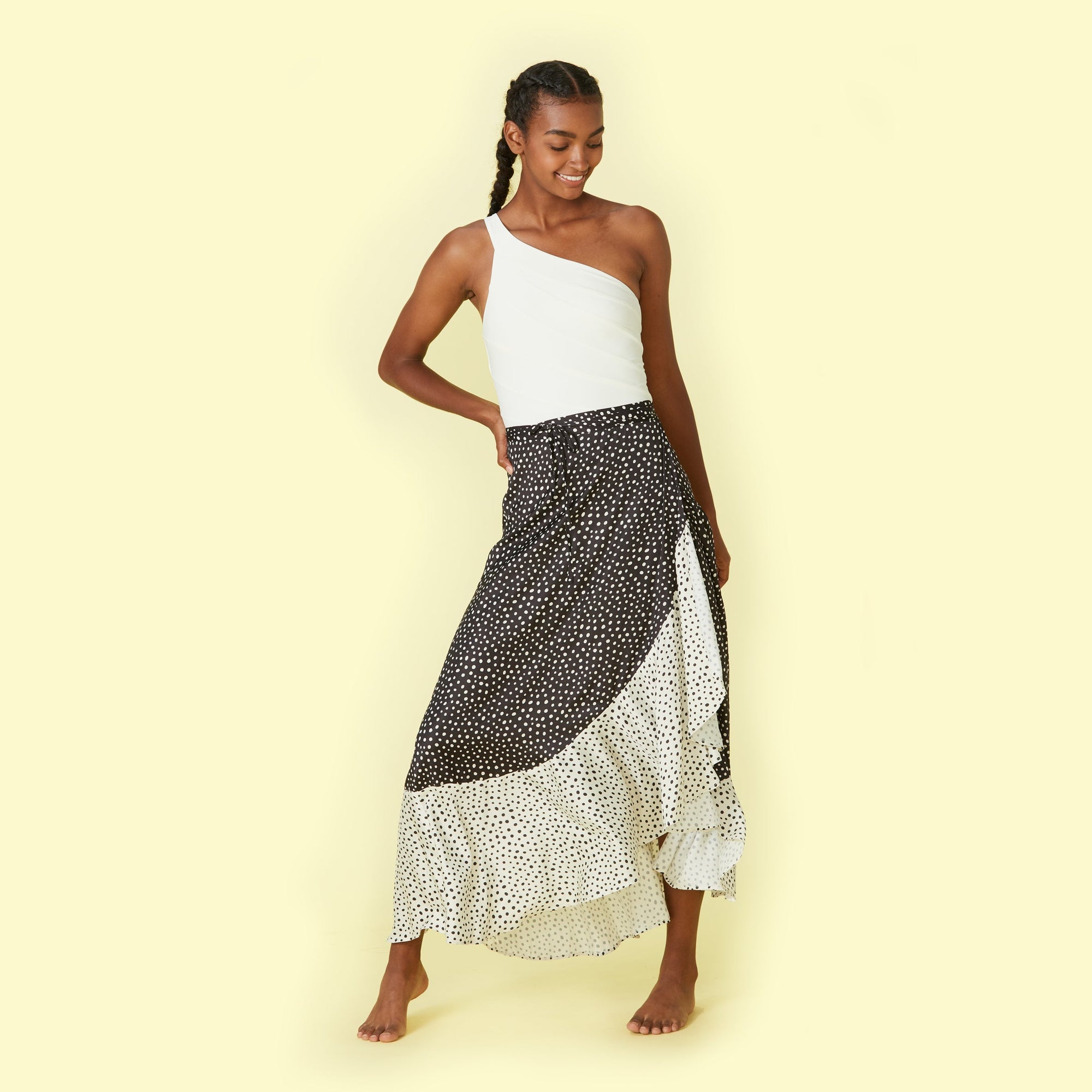 The Beach to Brunch Wrap Skirt - On the Dot