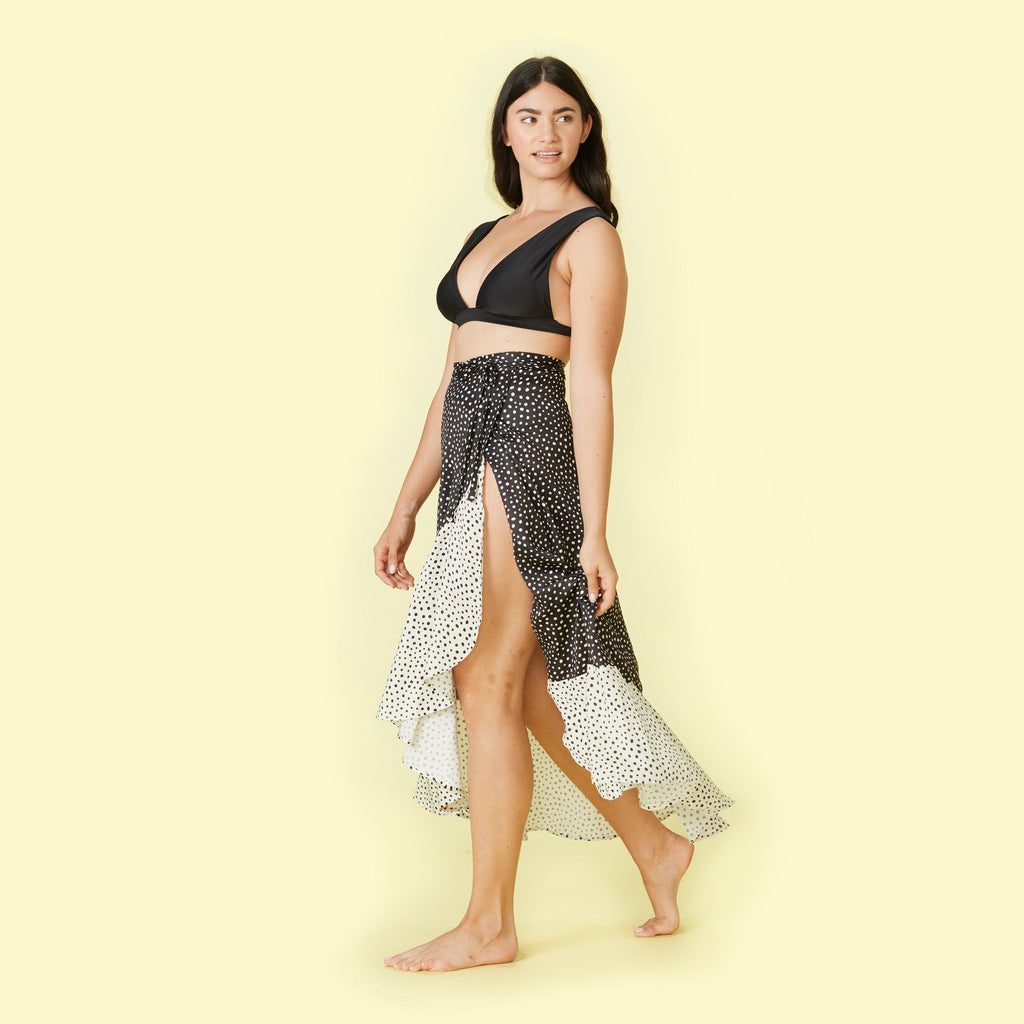 The Beach to Brunch Wrap Skirt - On the Dot