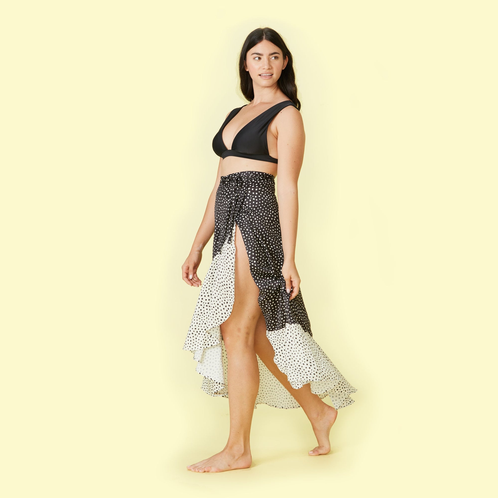 The Beach to Brunch Wrap Skirt - On the Dot