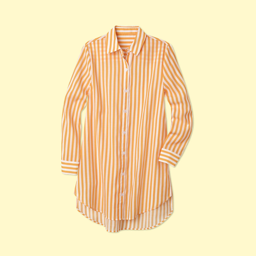 The All Buttoned Up Cover-Up Mango and White Sand