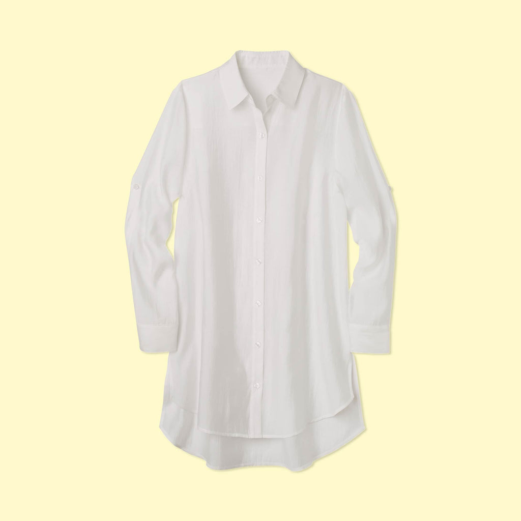 The All Buttoned Up Cover-Up White Sand 