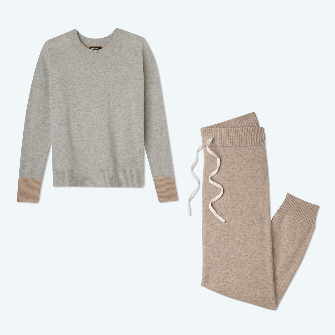 The Coziest Cashmere Blend Crew - Wolf & Toffee