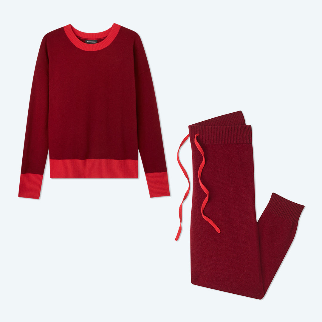 The Coziest Cashmere Blend Crew - Pinot & Lava