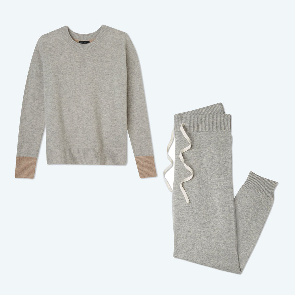 The Coziest Cashmere Blend Crew - Wolf & Toffee