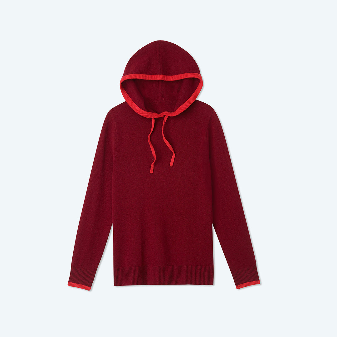 The Coziest Cashmere Blend Hoodie - Pinot & Lava