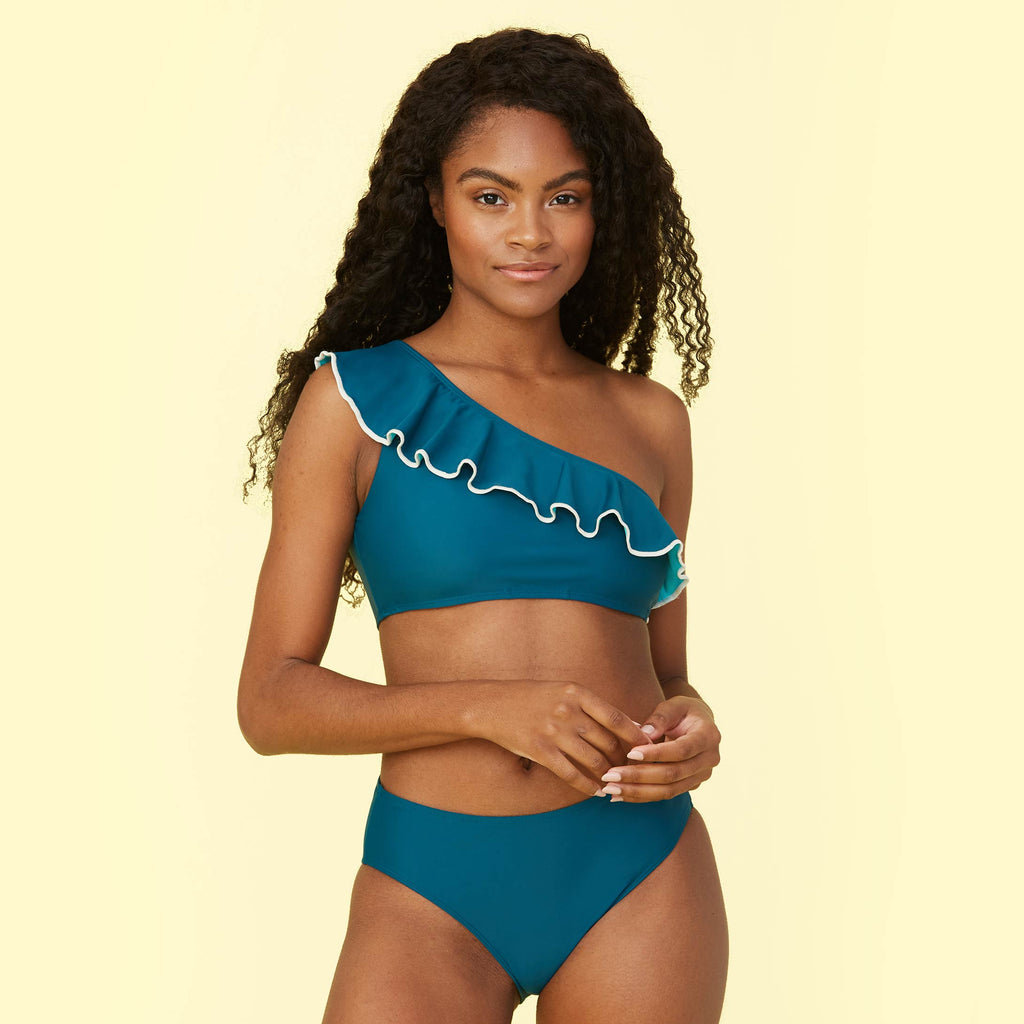 The High Leg Mid Rise Bikini Bottom - Seaweed