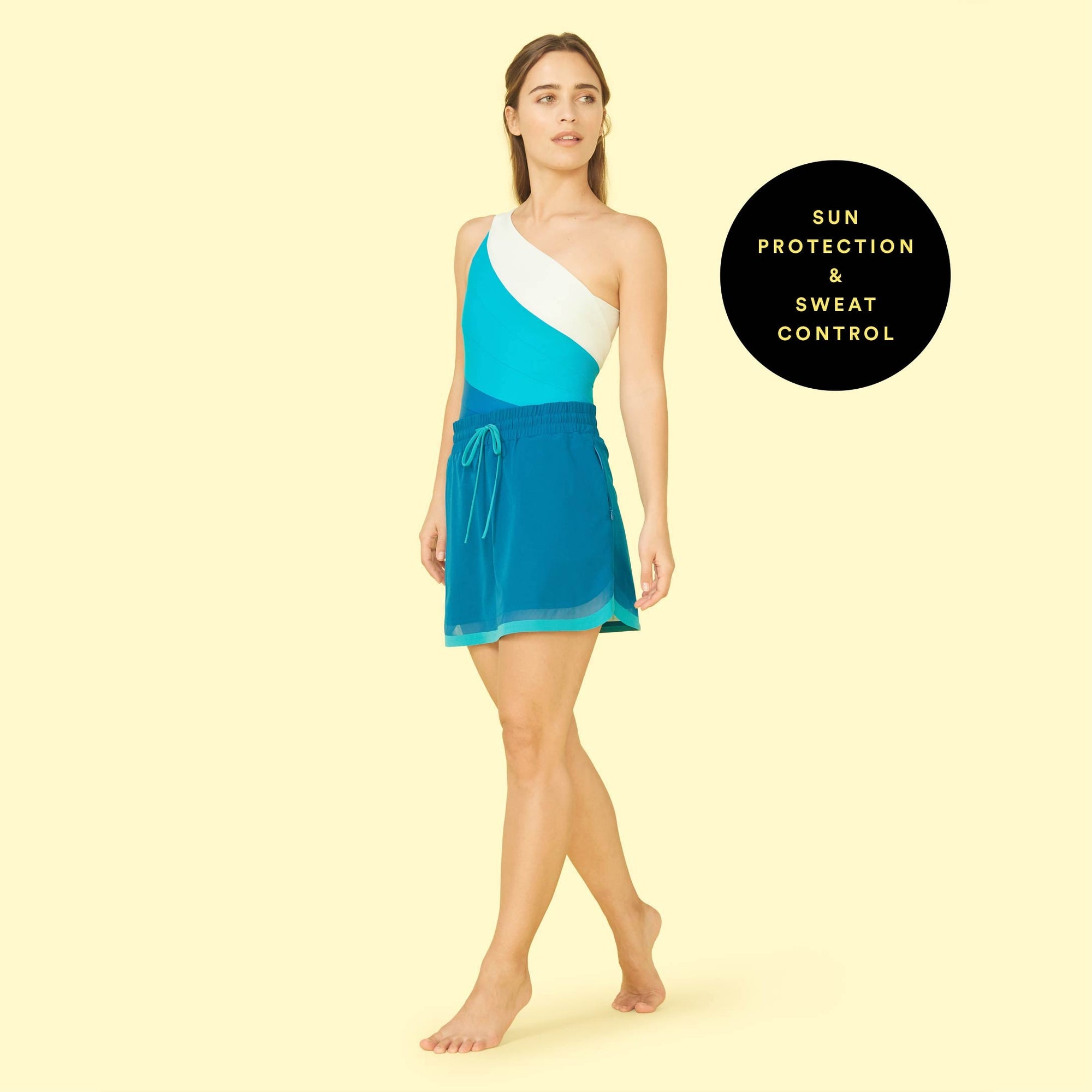The Beyond the Lounge Chair Skirt Pacific and Blue Lagoon Lera